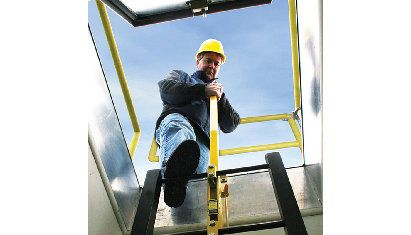 worker on ladder